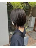 暗髪/ダークグレー/ミディアムレイヤー/レイヤーカット