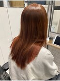 大人可愛い暖色ブリーチなしオレンジベージュ