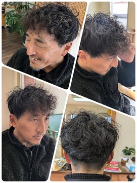 クリア 美容室 イケおじ×波巻きパーマ