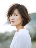 ☆ホワイトグレージュミニウルフデジタルパーマチェリーブラウン
