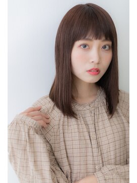 カバーヘア イヴ 戸頭店(COVER HAIR EVE) 大人かわいい厚めバング前下がりセミディトZ戸頭20代30代40代