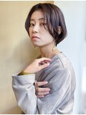 ショートボブ ココアベージュ