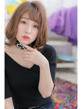 ミック ヘアアンドメイク アップ 駒込店(miq Hair&Make up) 女度UPの抜け感ヘア◎透けバングくびれカールボブウルフb1