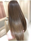 大人かわいい前髪セシルカットココアブラウンフリンジウェーブ