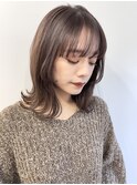 エフォートレスココアベージュ外ハネミディアム