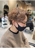 Harukaメンズスパイラルパーマ/グレーベージュ/20代30代40代50代