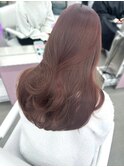 ブリーチなしのピンクブラウン♪