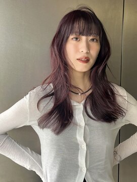 カルテ(QUARTE) ブリーチなしダブルカラーのワインレッド