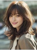 ★グレージュデザインカラーハッシュカットツートンカラーボブ