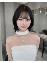 ロンドリゼル 札幌(Lond RiseL)&nbsp;オリーブグレー/前髪/ボブ/マロンベージュ/レイヤーカット/小顔