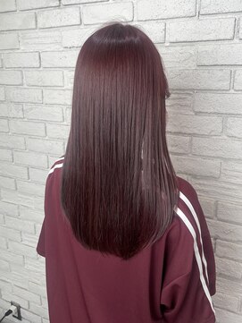 レーベン(Leben) #ナチュラルストレート #ワインレッド #髪質改善カラー