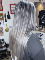 ブレイズヘアー(BLAZEhair) 【ストレートでもOK】ホワイトバレイヤージュ×ブリーチ2回