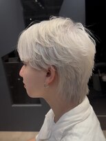 メンズサロン ガウディ 三宮店(men's salon Gaudi) メンズウルフカット×ブリーチハイトーン×ホワイトカラー
