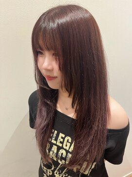イデア 研究学園店(idea) レイヤーカット×暖色カラー【ピンクラベンダー系】
