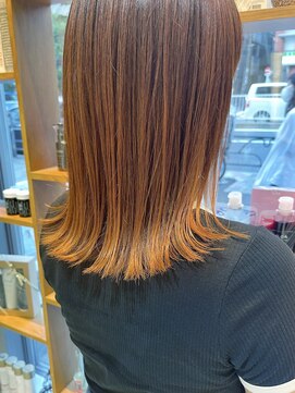 アコテアット ヘア(acote @) 【neolive& 渋谷店】切りっぱなしアプリコットオレンジ