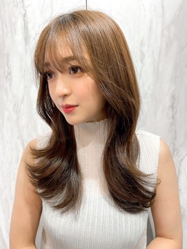 ロンド エスポワール 錦糸町(Lond espoir) 〇韓国前髪くびれ巻きヨシンモリピンクベージュシースルーバング