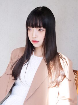 アイティーバイアルバム 藤沢店(IT by ALBUM) ストレートヘア_グレーベージュレイヤーロング前髪パーマ_59404