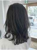 レイヤーカット　グレイアッシュ　インナーカラー