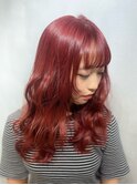 ワインレッドカラー/韓国ヘアー