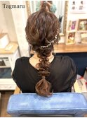 結婚式ヘアセット☆ふわふわな編み下ろし