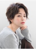 かきあげバングのオシャレショート