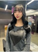 韓国 くびれロング レイヤー ワンホンヘア 小顔前髪