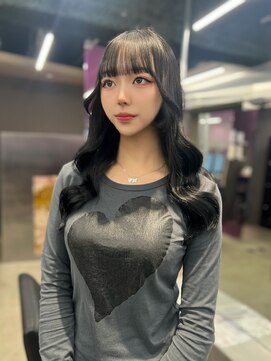 ペレ 栄 アネックス(PELE栄ANNEX) 韓国 くびれロング レイヤー ワンホンヘア 小顔前髪