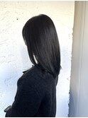 20代/30代/ブルーブラック/暗めカラー/レイヤーボブ