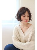 【Tsunariga】 ラフにパーマをオンな前下がりボブ
