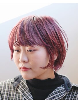 ルプラ ガーデン(le-pla garden) レッド#外ハネボブ#ダブルカラー#レイヤーカット#ケアブリーチ