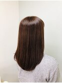 暖色カラー×セミロング