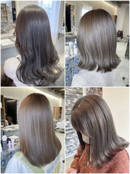 プリームヘアーホワイト(Pleame hair WHITE)の写真/ダメージレスなカラーで透け感溢れる、やわらかな淡い発色に♪他とは被らないアナタだけのStyleをご提案＊