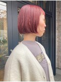 ミニボブ/ピンクカラー/ピンクベージュ/