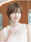 大人かわいい前髪セシルカットココアブラウンフリンジウェーブ