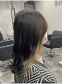 ホワイトブロンド インナーカラー