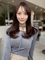 ★黒髪ボブルフネビージュ小顔ワンレンレイヤー