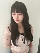 ユーフォリア 青山(Euphoria)&nbsp;ロングレイヤー 斜めバンググレージュカラーデザインカラー