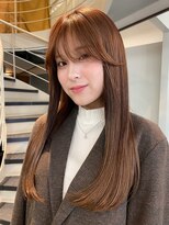 ロライマ 中目黒(roraima)&nbsp;ロングヘアストレートパーマ髪質改善ナチュラルブラウン艶髪