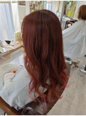20代30代ダブルカラーレッドブラウングラデーション透明感