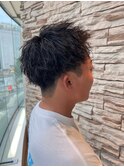メンズ刈り上げツイストパーマスパイキーショート