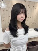 韓国風レイヤーカット/顔まわり小顔カット/アッシュ