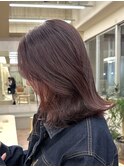 ブリーチなしダブルカラーボルドーワインレッド赤髪冬カラー