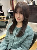 大人かわいい/レイヤーロング/グレーベージュ/前髪パーマ/我孫子