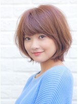 ラウンドバングで柔らかいニュアンスBOB
