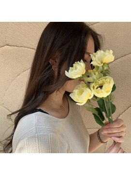 シェノン 西梅田(CHAINON) レイヤーロング、韓国式似合わせカット、前髪、グレーベージュ