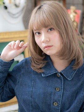 カバーヘア ブリス 上尾西口店(COVER HAIR bliss) 外国人風ブロンドカラー透け感小顔ワンカールb上尾10代20代30代