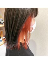 ジプソ(Gypso Hair salon)&nbsp;インナーカラーレッドオレンジ