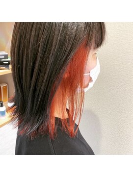 ジプソ(Gypso Hair salon) インナーカラーレッドオレンジ