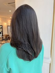 髪質改善/ミントグレージュ/ロング/透明感カラー/銀座