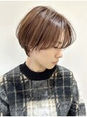 【FOLK】透明感ペールブラウン☆似合わせ３Dショートボブ♪